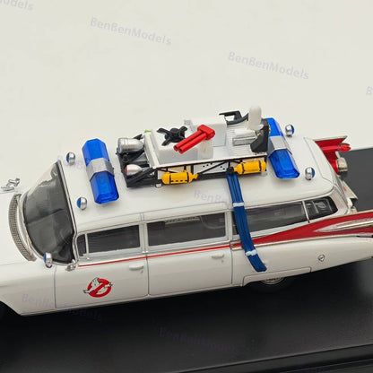 1/64 YS Cadillac Ghostbusters Ecto-1 Diecast Model Minicar White Limited