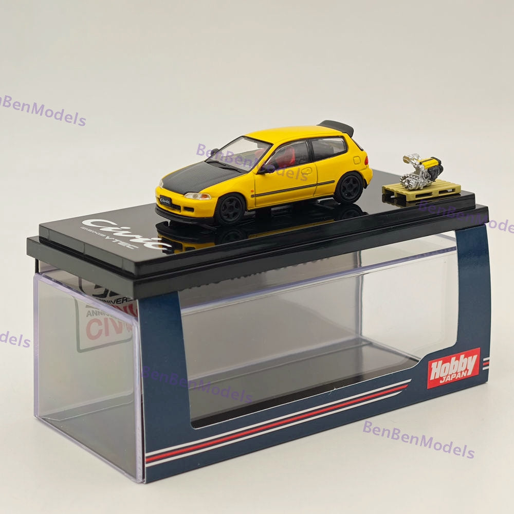 Hobby Japan 1/64 CIVIC (EG6)  JDM Style With Engine Display Model HJ642017AY