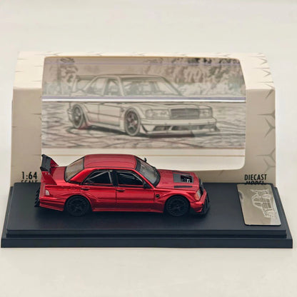 Rhino Model RM 1:64 W201 190E Modified Open Hood Diecast Model Car Limited Collection