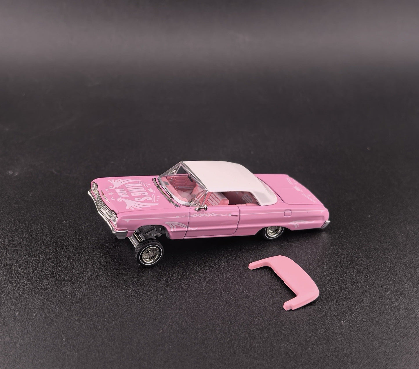 Fine Works FW 1:64 Impala Lowrider Openable Convertible Adjustable Chassis Diecast Alloy Car Models Gifts