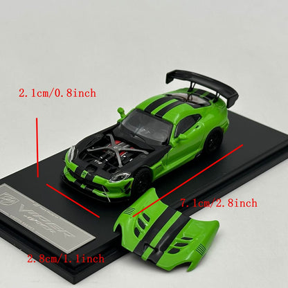 Hone Model 1/64 Viper MK3 ACR Magnetic Hood Racing Sports Diecast Model Car