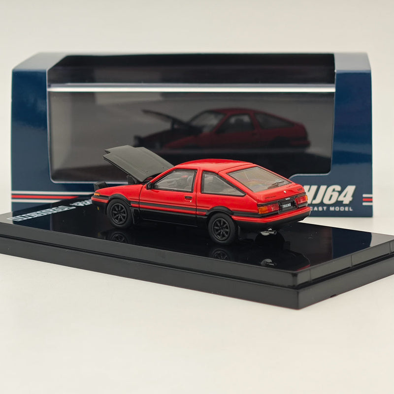 Hobby Japan 1/64 Toyota SPRINTER TRUENO GT APEX(AE86) JDM Style with CARBON BONNET Red HJ641052BRB Diecast Model Car