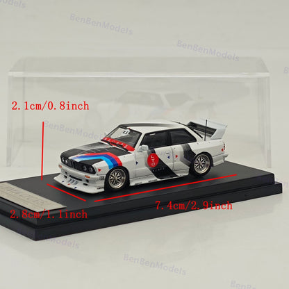 1/64 SW BMW E30 M3 LTO Modified White Diecast Model Car Limited Collection Gift