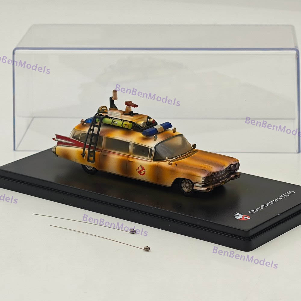 1:64 YS Ghostbusters Ecto-1 Dirty Version Diecast Model Minicar Limited