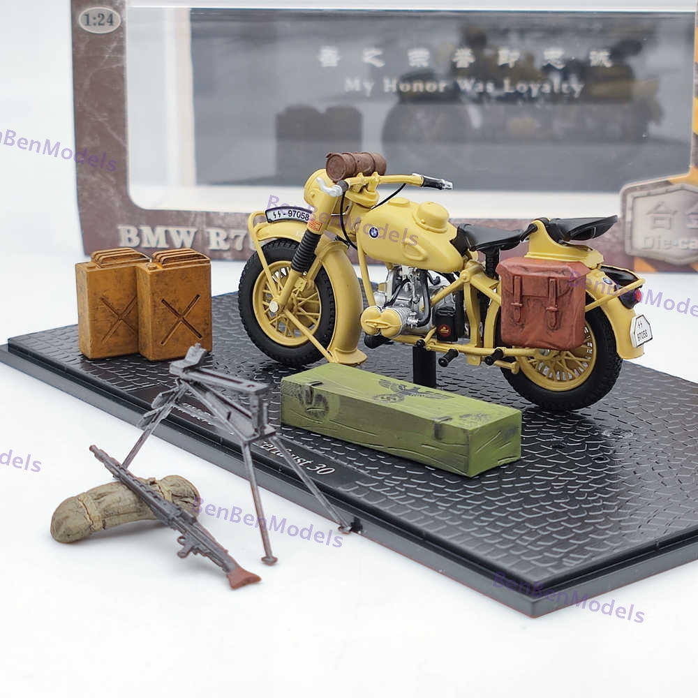 1:24 BMW R75 Panzerfaust 30 World War II 1939-1945 Motorcycle Diecast Model