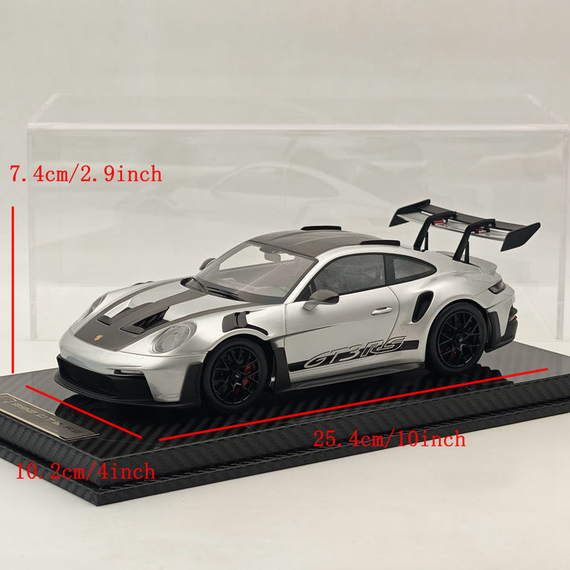 AI MODEL 1/18 Porsche 992 GT3 RS SILVER Resin High-Quality Collection Car Model