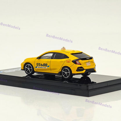 1:64 Hobby Japan Yellow Civic FK7 Hatchback Sports Taxi Model HJ642018AT Diecast