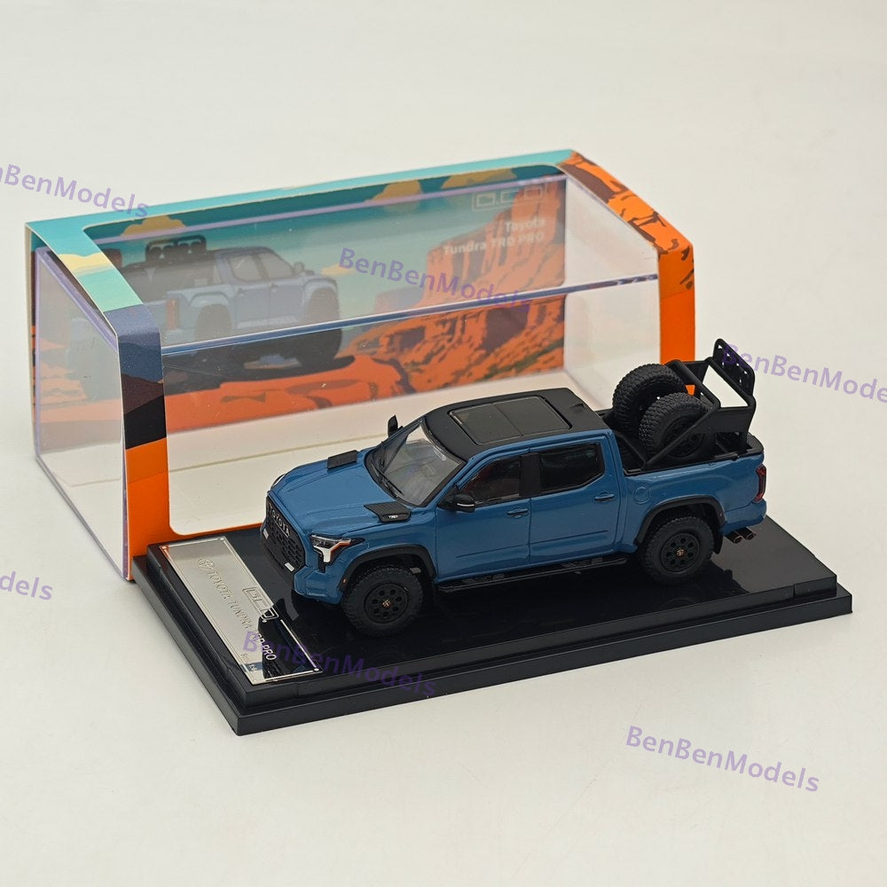 1/64 GCD Tundra TRD Pro Pickup Truck Blue Diecast Metal Car Limited