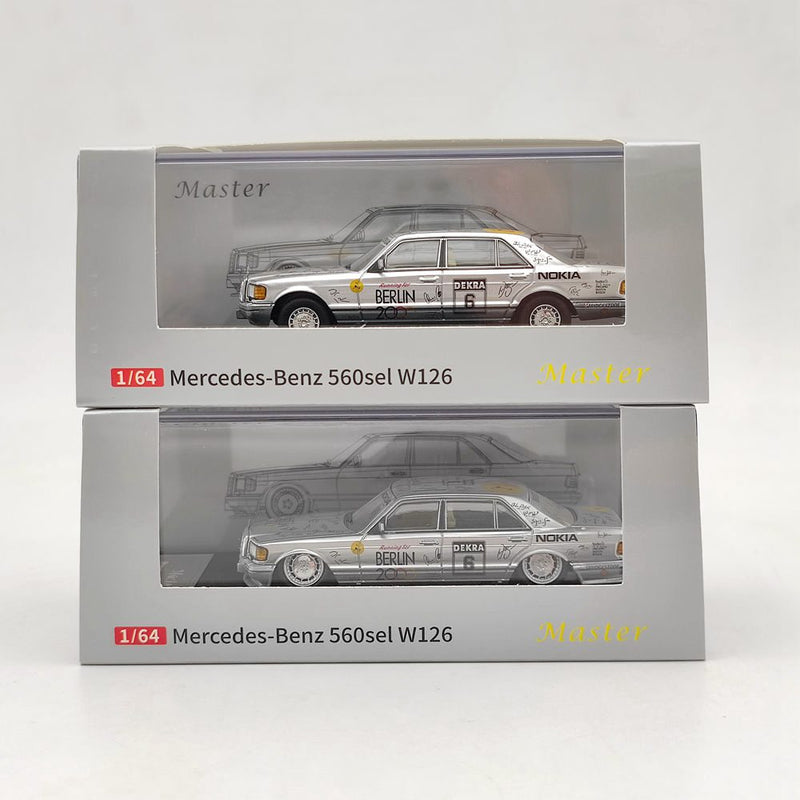 Master 1:64 Mercedes-Benz 190E Berlin Bear 2000 Lowride Diecast Toys Car Models Miniature Vehicle Hobby Collection Gifts