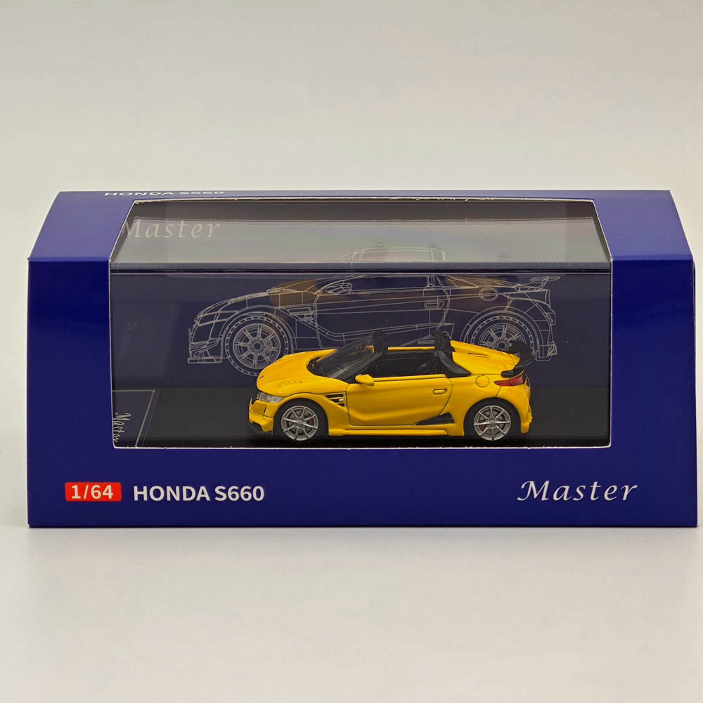 Master 1:64 Honda S660 Mugen Cabriolet Jouets moulés sous pression Modèles de voitures Collection Cadeaux Édition limitée