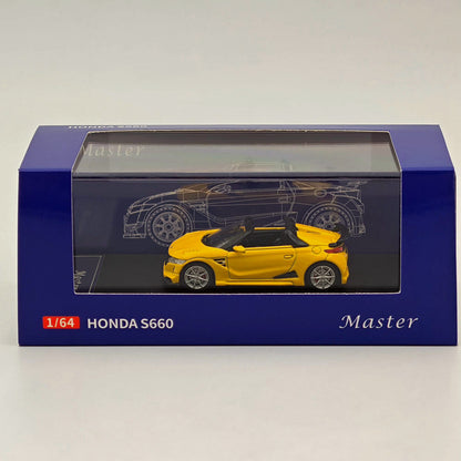 Master 1:64 Honda S660 Mugen Cabriolet Jouets moulés sous pression Modèles de voitures Collection Cadeaux Édition limitée