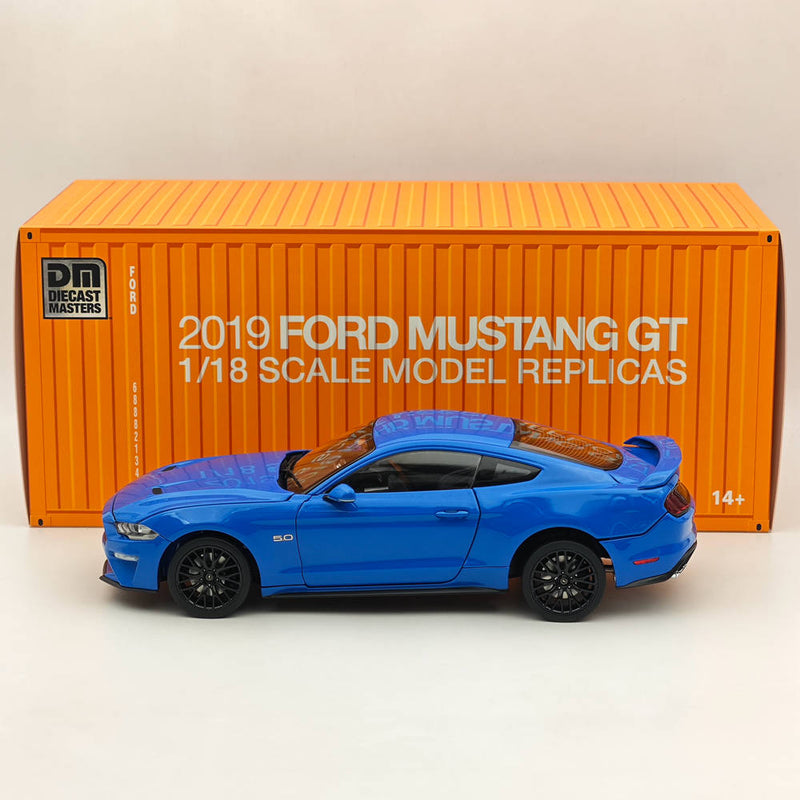 DM 1/18 Scale Model Replicas Ford Mustang GT 2019 Blue RHD Diecast Car Miniature Hobby Gifts