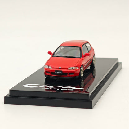 Hobby Japan 1/64 Honda CIVIC (EG6) Sir-S With Engine Display Model Milano Red HJ641017SR Diecast Models Car Collection