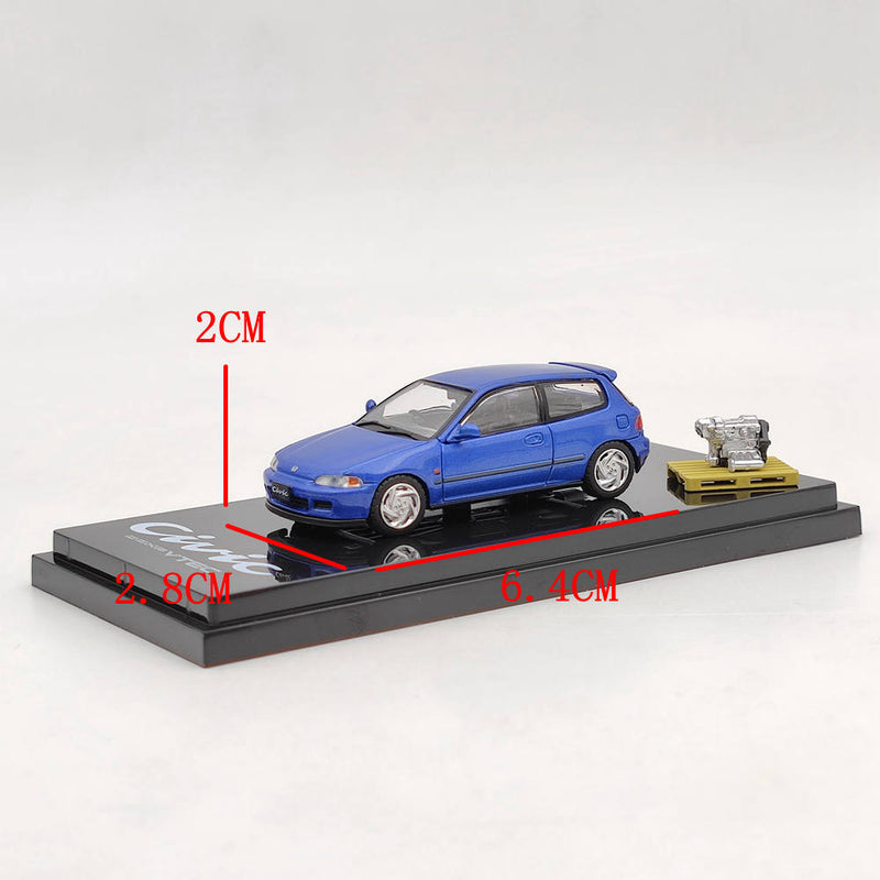 Hobby Japan 1:64 Honda Civic EG6 SiR Ⅱ With Engine Display Model Car HJ641017GBL