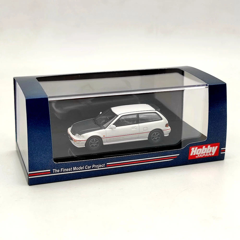Hobby Japan 1/64 EF9 SiR Ⅱ Carbon Bonnet Customized Version White HJ641031BW Diecast Model Toys Car Collection Gifts