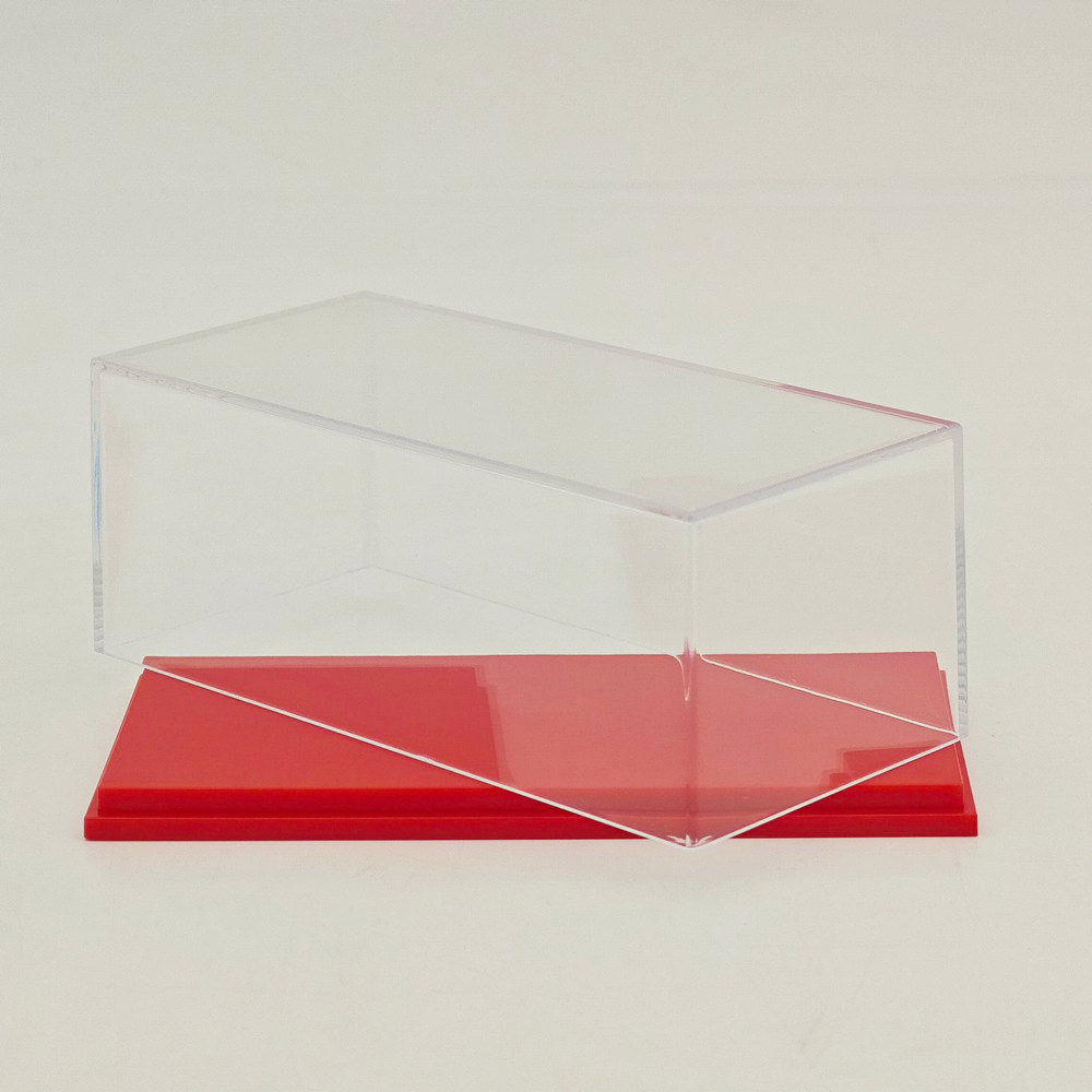 1:64 Scale Diecast Car Acrylic Display Case Dustproof Clear for Mini GT/XCartoys/Mortal/GCD Cars, 4.72"x2.28"x1.77", Red/Black/White
