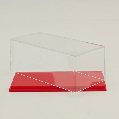 1:64 Scale Diecast Car Acrylic Display Case Dustproof Clear for Mini GT/XCartoys/Mortal/GCD Cars, 4.72"x2.28"x1.77", Red/Black/White