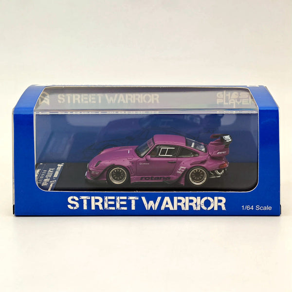 Street WARRIOR SW 1/64 Porsche RWB 993 Rotana Diecast Models Car Purple