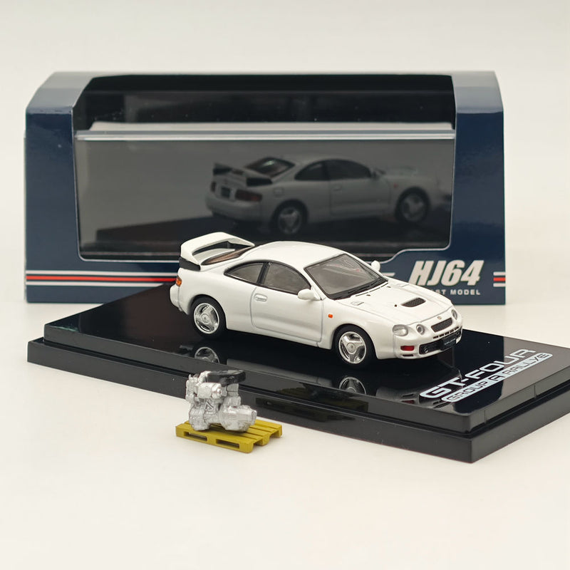 1/64 Hobby Japan Toyota CELICA GT-FOUR WRC Edition (ST205) w/ Engine HJ641064AW White Diecast Models Car Collection Auto Toys Gift