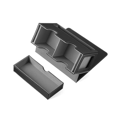 Magnetic PU Dual Slot Card Deck Box with Display Window & Detachable Dice Drawer for PTCG CCG OCG TCG