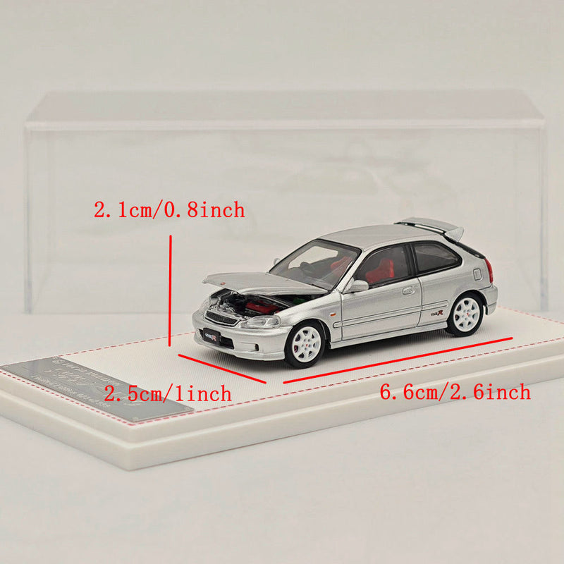 1/64 FH Honda Civic Type R EK9 Silver Diecast Models Car Toy Limited Collection