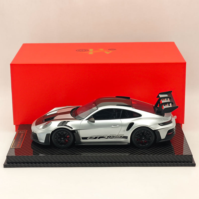 AI MODEL 1/18 Porsche 992 GT3 RS SILVER Resin High-Quality Collection Car Model