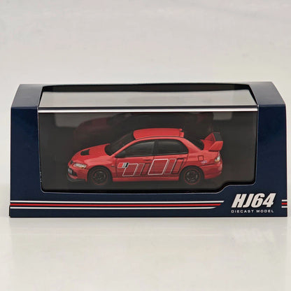 1:64 Hobby Japan Lancer GSR Evolution IX RALLIART Red Solid HJ646054R alloy car model
