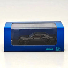 SH 1:64 Challengr SRT Hellcat Pitch Black Opening Hood Diecast Model Car Limited Collection