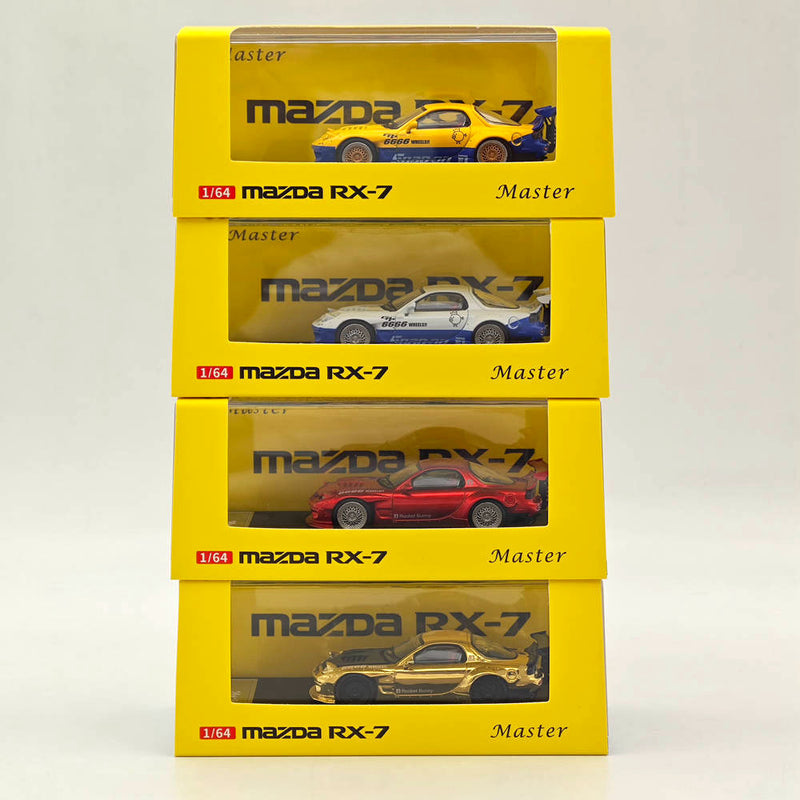 Master 1:64 Mazda RX-7/RX7 FD3S Hood and Headlights Can Open Diecast Models Toys Car Collection Gifts