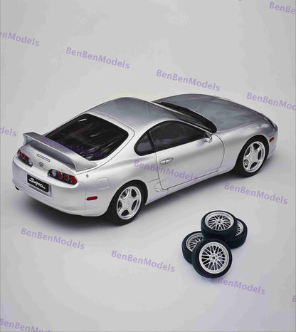 1/18 WHELART Toyota Supra A80 RHD Silver Coupe Full-open type Diecast Pre-sale