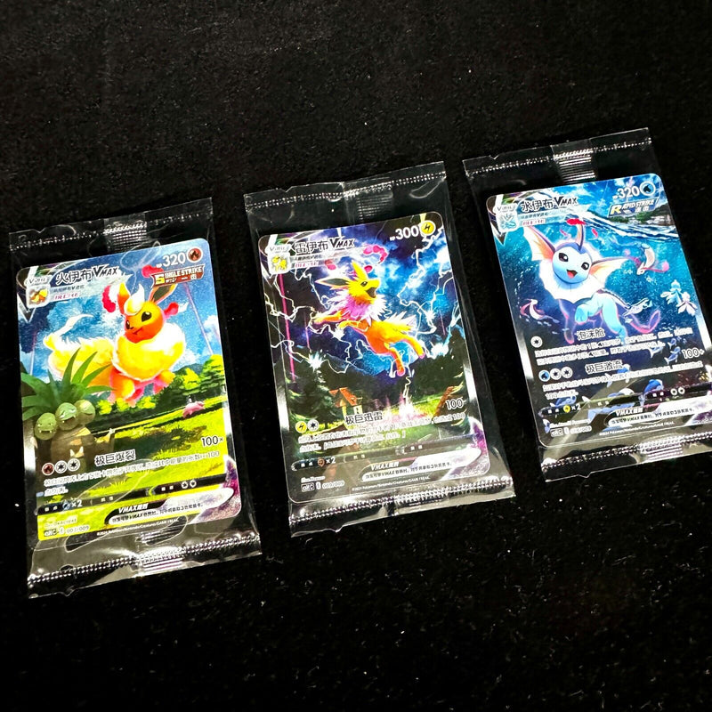 Pokemon 2024 TCG S-Chinese Jolteon Flareon Vaporeon Vmax CSHC-003 006 009 HOLO