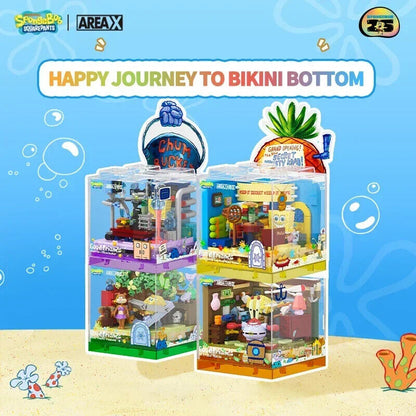 Spongebob Building Block Pineapple Restaurant Anchor House Tree House Room Brick