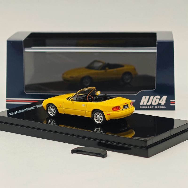 1/64 Hobby JAPAN Mazda EUNOS ROADSTER NA6CE WITH TONNEAU COVER Yellow HJ642025BY Diecast Models Car Limited Collection Auto Toys Gift