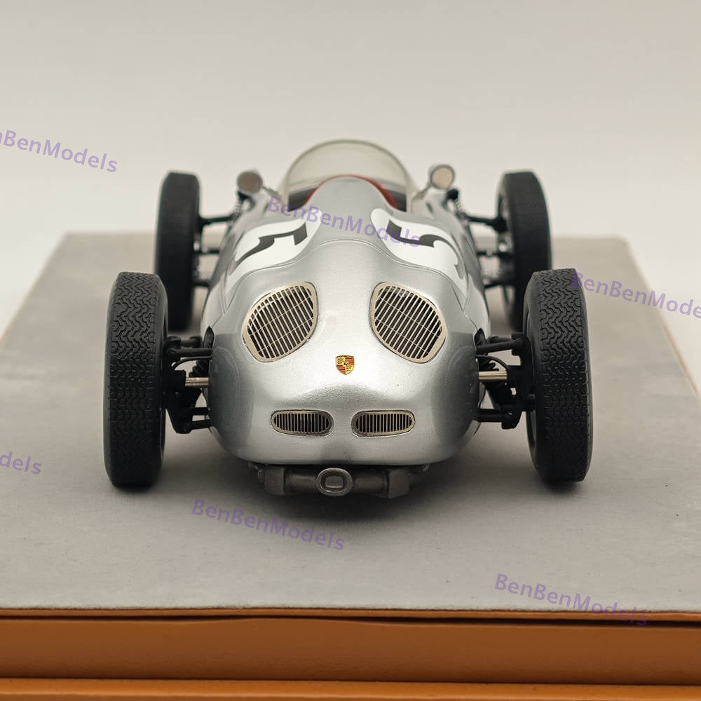 1/18 Tecnomodel Porsche 718 F2 1960 Solitude GP #5 Silver Resin Car Model
