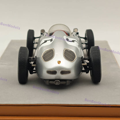 1/18 Tecnomodel Porsche 718 F2 1960 Solitude GP #5 Silver Resin Car Model