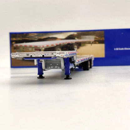 Weiss Brothers 1:50 drop deck Trailer Only WBR027-1703 Diecast Models Truck Aluminum/Blue