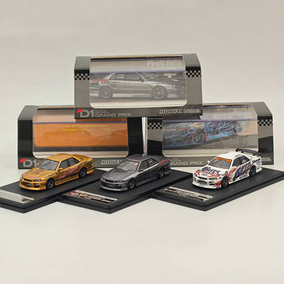 MORTAL 1:64 NISSAN BLITZ D1 SKYLINE ER34 URAS K5-660R MJ STYLE Drift Car Edition Miniature Diecast Toys Modèles de voitures Hobby Collection Cadeaux 