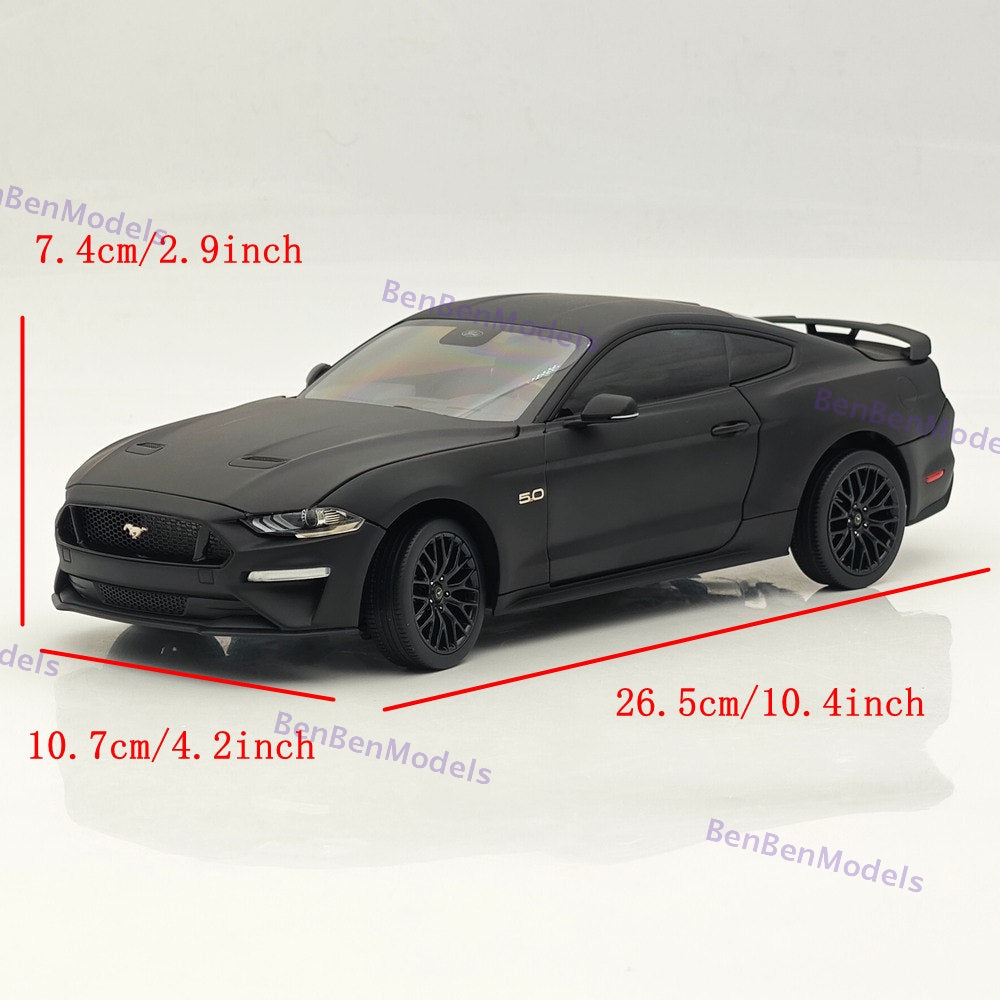 DM 1/18 Scale Replicas Ford Mustang GT 2019 Widebodykit Pack LHD Matt Black