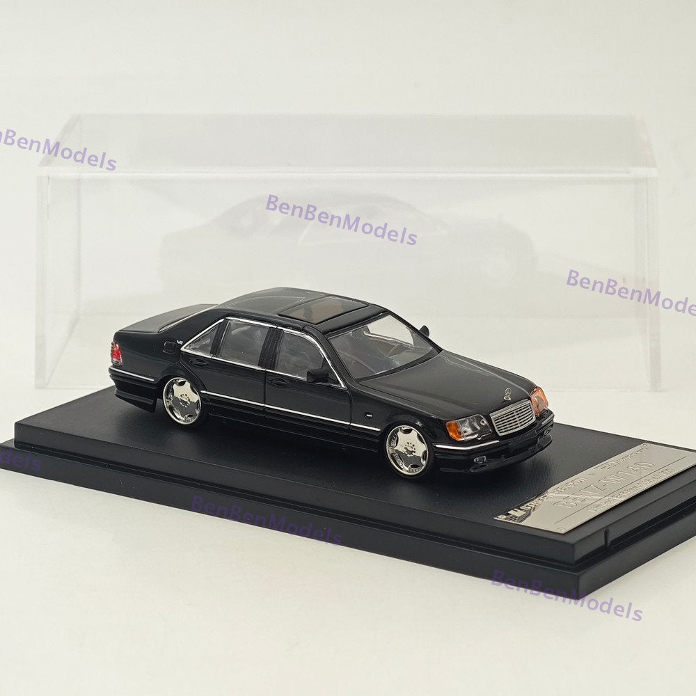 SW 1:64 W140 S600 Electroplated Wheel Hub Black Diecast Model Car
