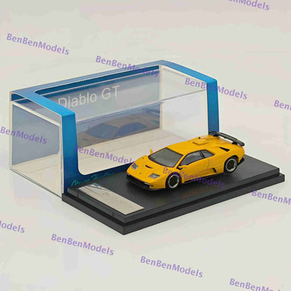 1:64 SH Yellow Diablo GT 1998 Racing Sports Model Diecast Models Car Limited