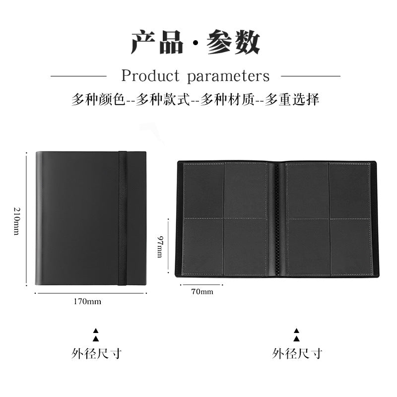 4 Pocket PP TCG CCG Card Binder with Elastic Strap Trading Card Storage Album