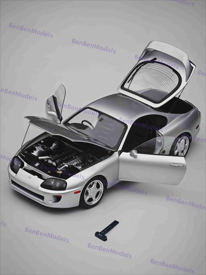1/18 WHELART Toyota Supra A80 RHD Silver Coupe Full-open type Diecast Pre-sale