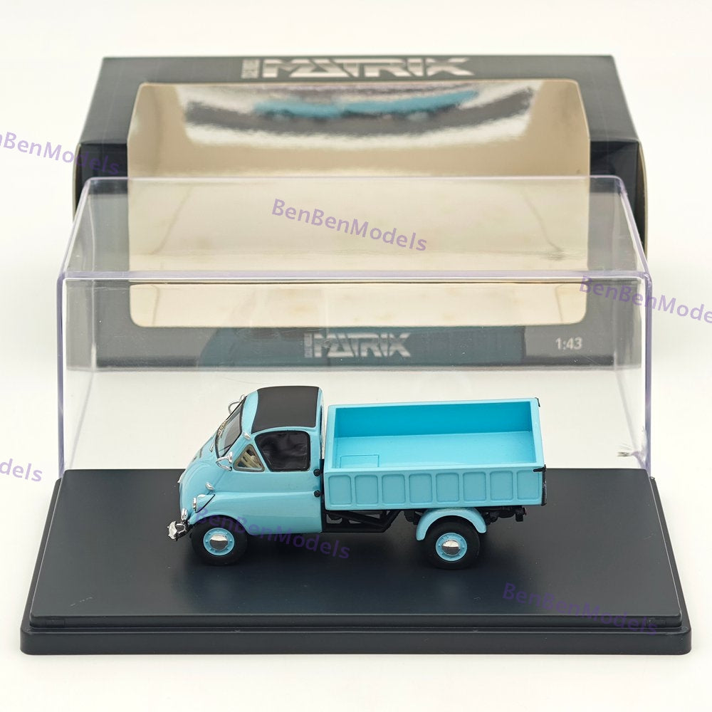 1/43 Matrix Isetta Autocaro Light Blue Small Transport Pickup Model Used