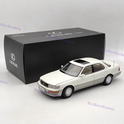 1/18 Toyota Lexus LS400 First Generation White Diecast Model Car Collection Open