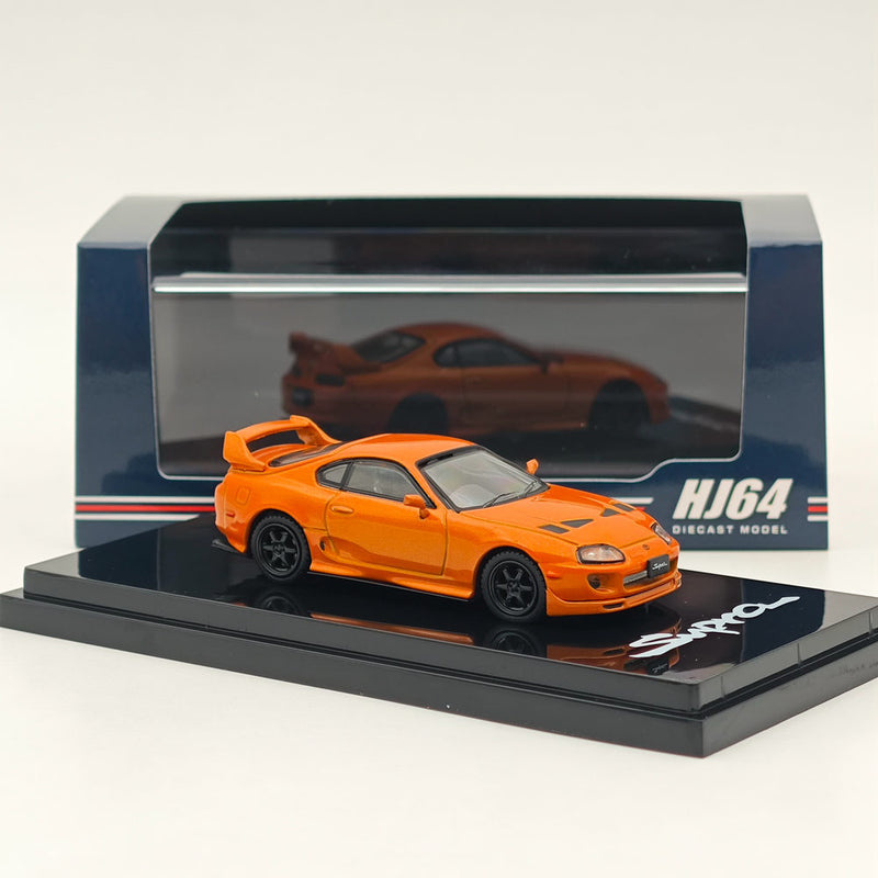 Hobby Japan 1/64 Toyota SUPRA (JZA80) JDM CUSTOMIZED VERSION ORANGE METALLIC HJ644042P Diecast Models Car Collection