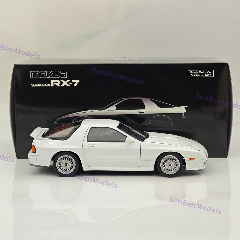 1/18 TopArt MODEL MAZDA RX7 FC3S 1989 White Diecast Model Toy Car Gifts