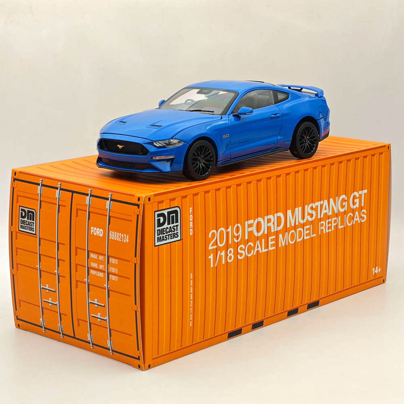 DM 1/18 Scale Model Replicas Ford Mustang GT 2019 Blue RHD Diecast Car Miniature Hobby Gifts