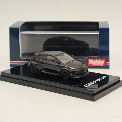 Hobby Japan 1:64 Toyota GR-Four YARIS RZ High performance GR Parts Precious Black Pearl HJ642024GBK Diecast Models Car Collection