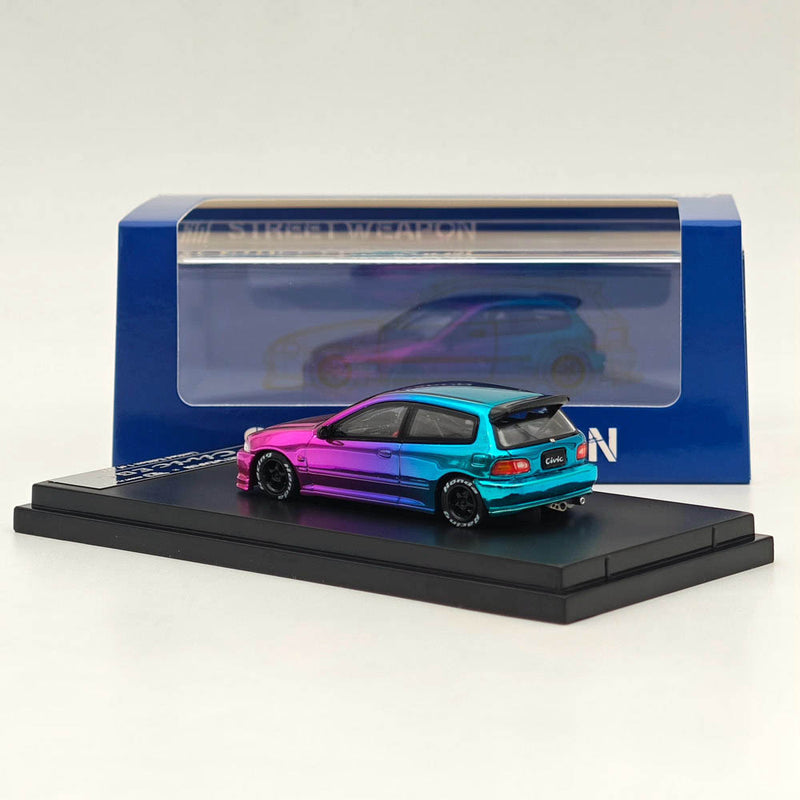 1/64 STREET WEAPON Honda Civic EG6 Purple Diecast Models Car Toy Limited 500