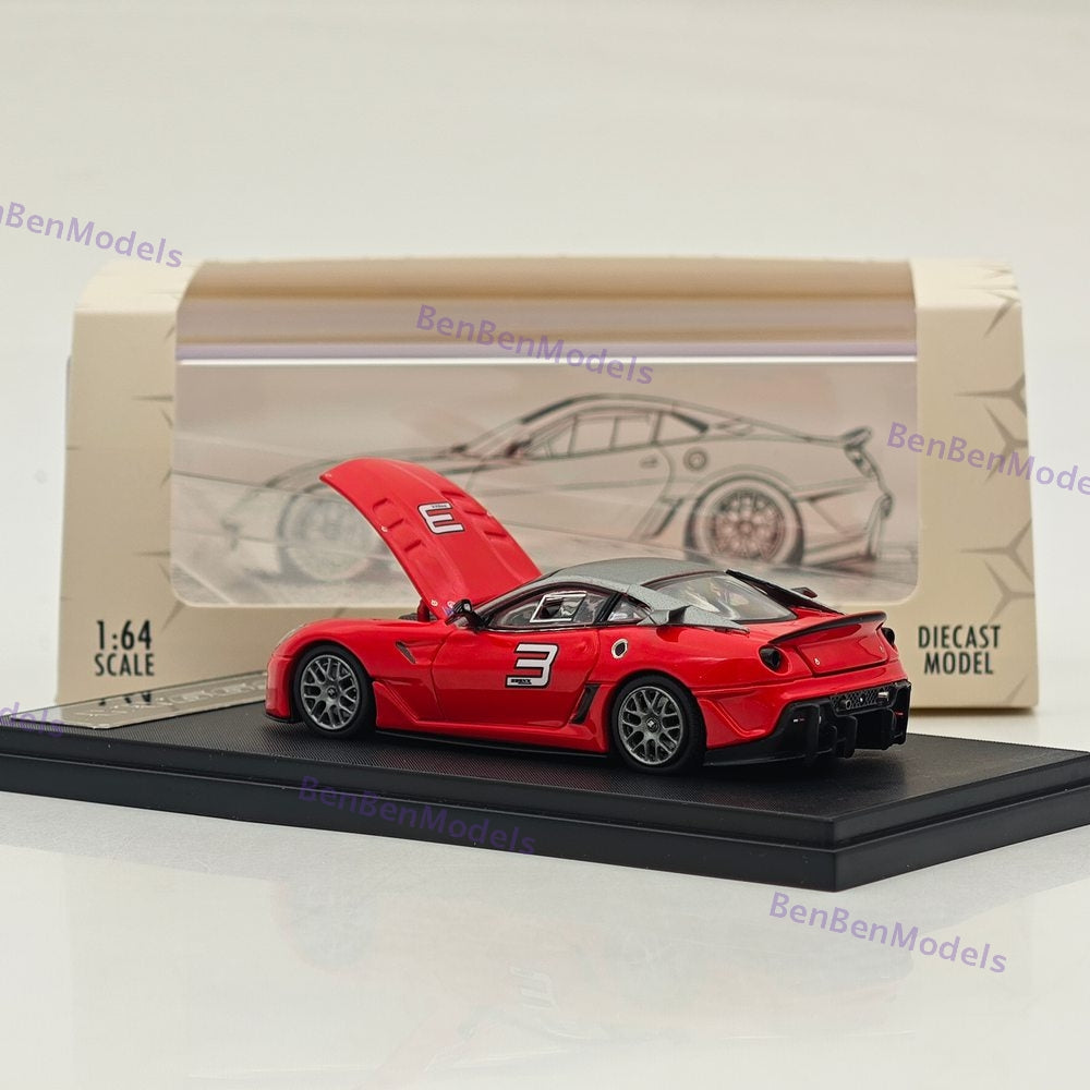 RM 1:64 Ferrari 599XX #3 Red Racing Sports Model Diecast Car Model Collection